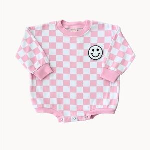 Pink and White Checkered Baby Romper
